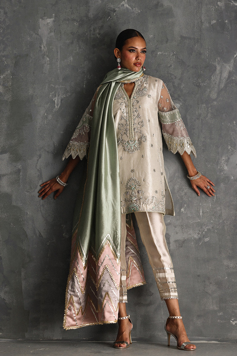 Qamer | Silver Lamay Wedding Formal | Nadia Farooqui